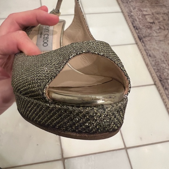 Jimmy choo Nova Peep-Toe Lamé Slingback - Picture 7 of 10